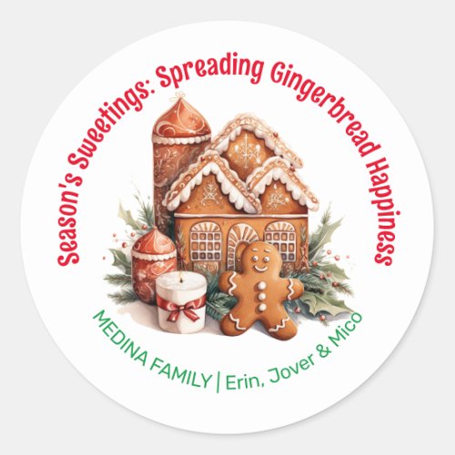 Seasons Sweetings Gingerbread Christmas Classic Round Sticker