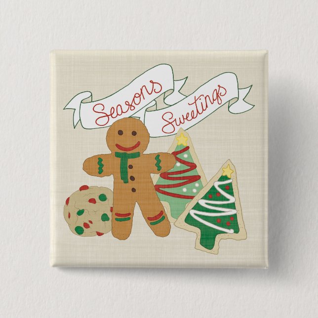 Seasons Sweetings | Gingerbread Cookies Button (Front)