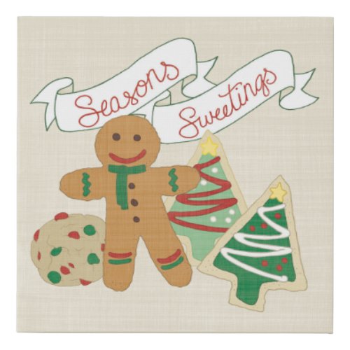 Seasons Sweetings  Gingerbread Cookies Faux Canvas Print