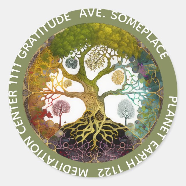 Seasons | Tree of Life Classic Round Sticker (Front)