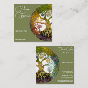 Seasons   Tree of Life Square Business Card