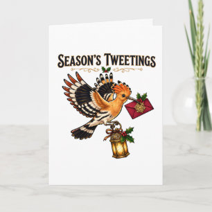 Season's Tweetings Hoopoe Bird Holiday Mail Card