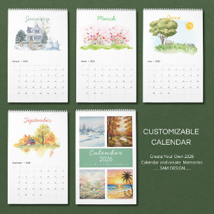 Seasons Watercolor 2026 Calendar Artistic Nature
