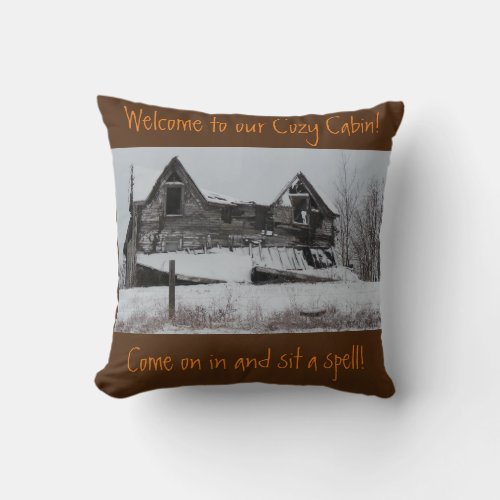 Seasons Winter at the Old Kentucky Abandoned Home Throw Pillow