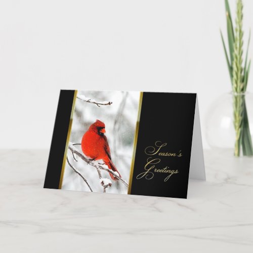 SeasonsGreetings _ Business _ Red Cardinal Holiday Card