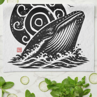 SEASOUL • StillWood • Humpback Whale Kitchen Towel