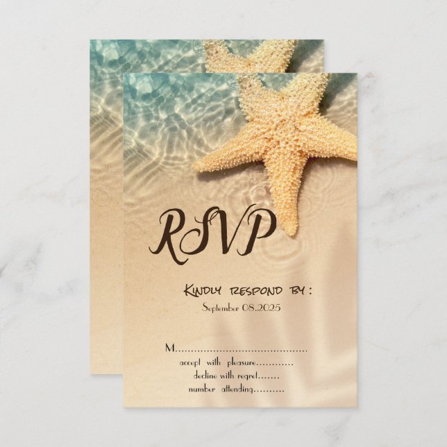 Seastar Beach RSVP Invitation (Front/Back)
