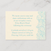 Seastar blue & cream wedding info enclosure card (Back)
