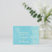 Seastar blue & cream wedding info enclosure card (Standing Front)
