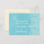 Seastar blue & cream wedding info enclosure card (Front/Back)