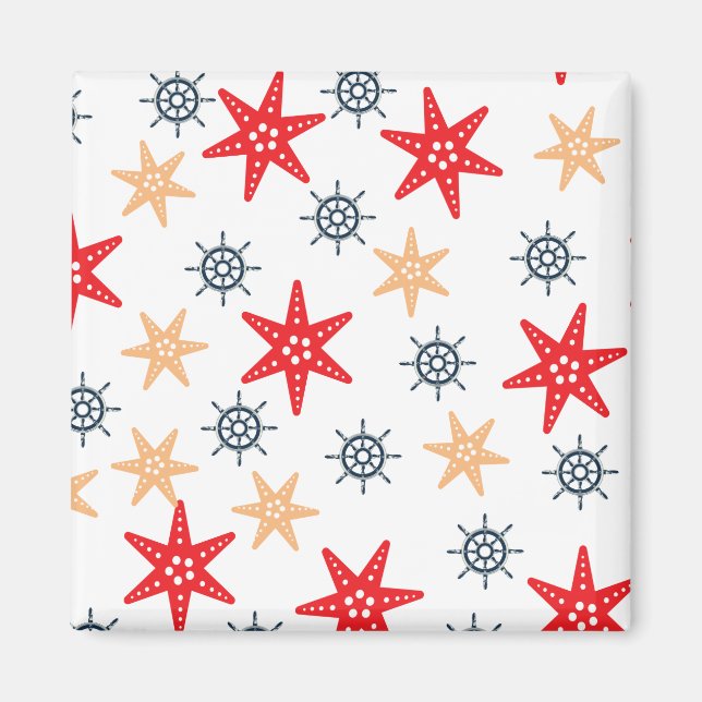 Seastars and steer wheels pattern magnet (Front)
