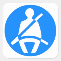 Seat Belt Symbol Square Sticker