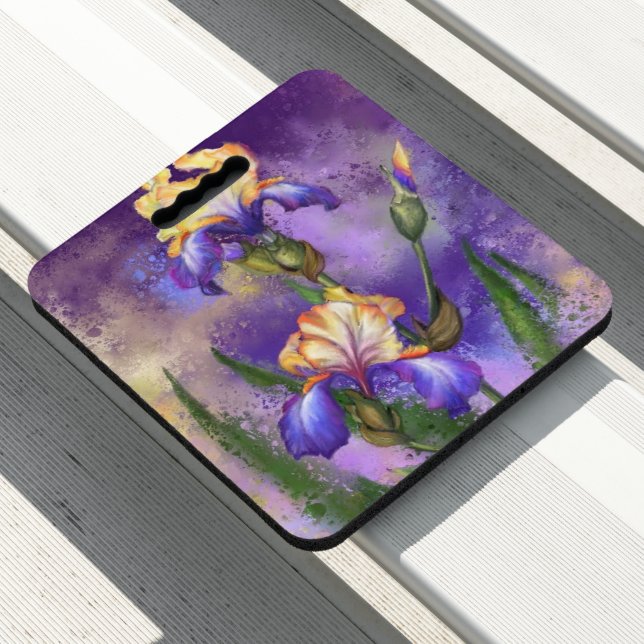 Seat Cushion with Irises (In Situ)