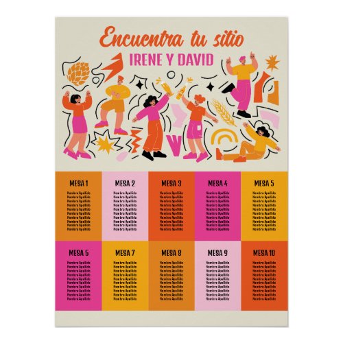 Seat Distribution Wedding Nostalgia Fiesta Poster