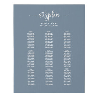 Seat plan Dusty Blue 01 Faux Canvas Print