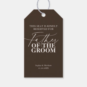 Seat Reserved Father of the Groom Brown Wedding Gift Tags