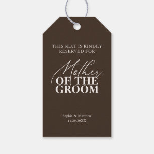 Seat Reserved Mother of the Groom Brown Wedding Gift Tags