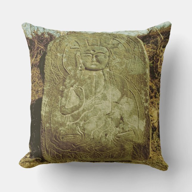 Seated Bodhisattva, Korean, c.985 AD (granite) Throw Pillow (Front)
