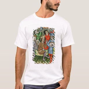 Seated crowned figure surrounded by musicians T-Shirt