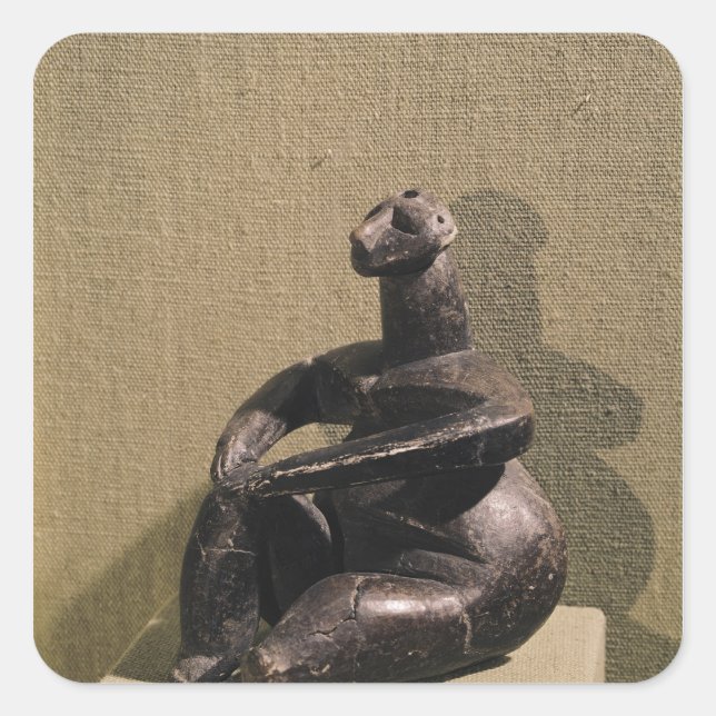 Seated female figure, 3500-2500 BC Square Sticker (Front)
