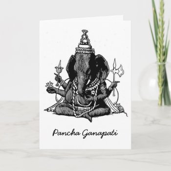 Seated Ganesh Line Drawing Holiday Card by Ragtimelil at Zazzle