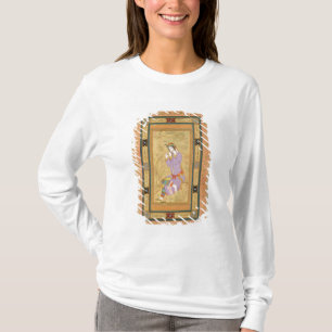 Seated girl curling her hair into ringlets, from t T-Shirt