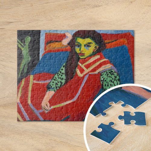 Seated Girl  Ernst Ludwig Kirchner Jigsaw Puzzle