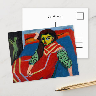 Seated Girl Ernst Ludwig Kirchner Postcard