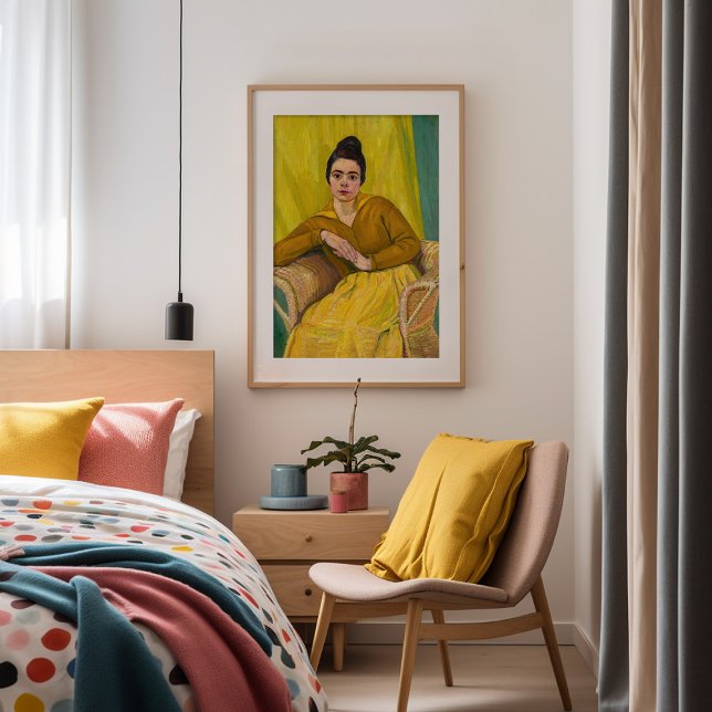 Seated Lady in Wicker Chair | Koloman Moser Framed Art (Creator Uploaded)