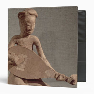 Seated musician playing a lute, from binder