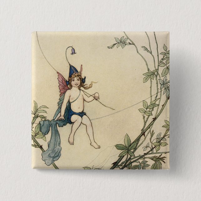 Seated on a Spider's Thread Button (Front)