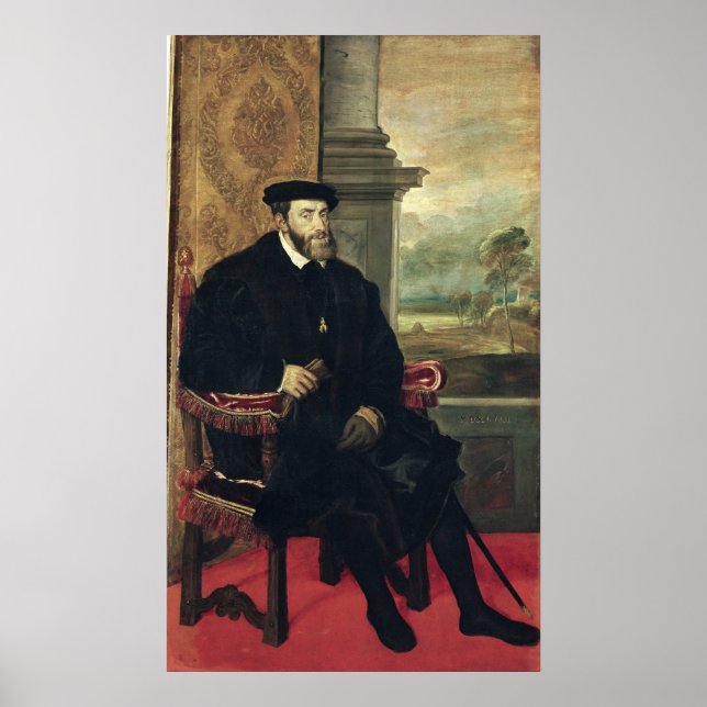 Seated Portrait of Emperor Charles V  1548 Poster (Front)