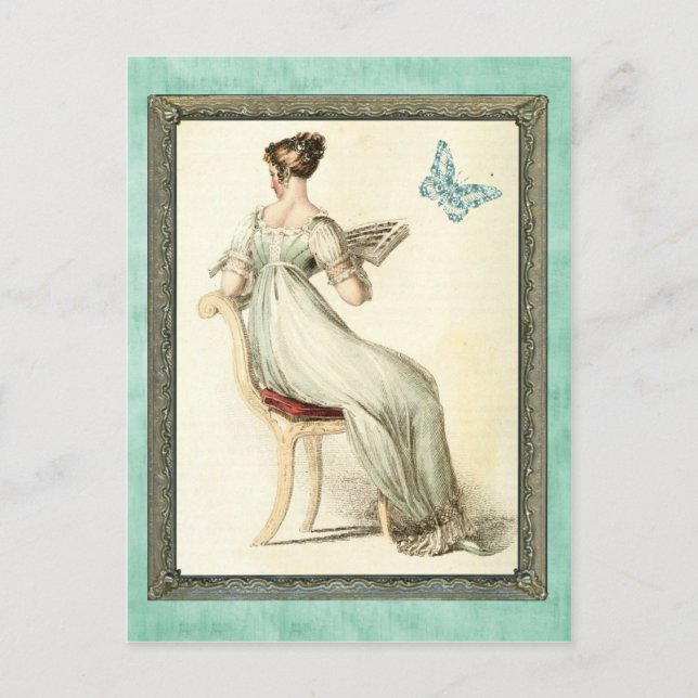 Seated Regency Lady - Turquoise Postcard (Front)