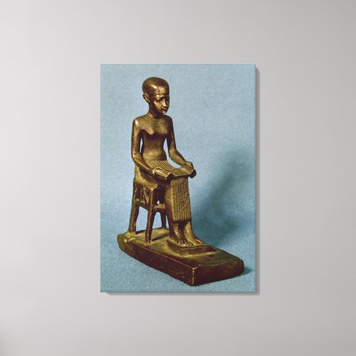 Seated statue of Imhotep  holding an open Canvas Print