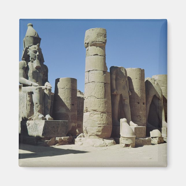 Seated statue of Ramesses II Magnet (Front)