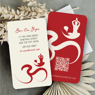 Seated Upward Salute Yoga Om Calligraphy Zen Business Card