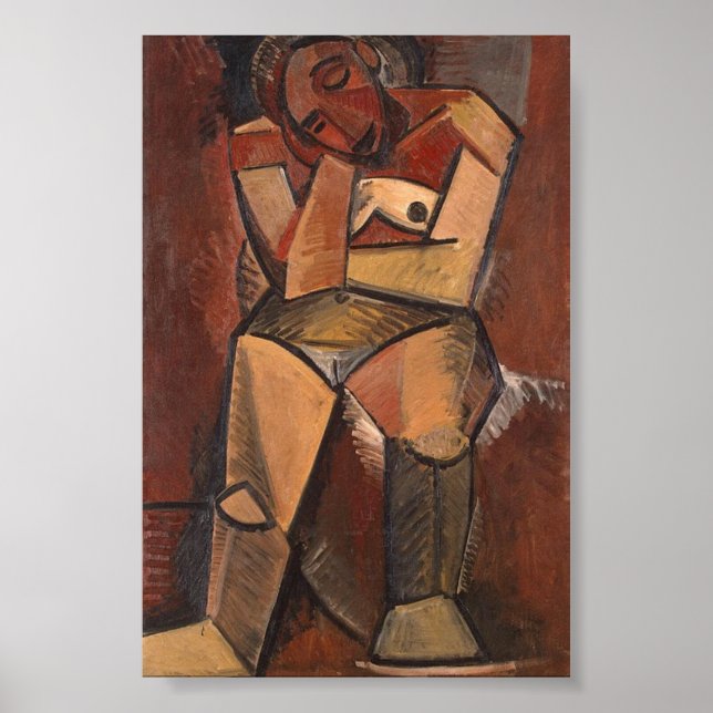 Seated Woman by Pablo Picasso (1908) Poster (Front)