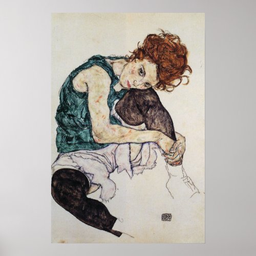 Seated woman Egon Schiele 1917 16W x 24H Poster