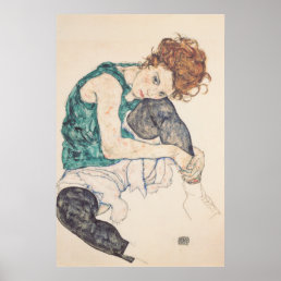 Seated Woman With Head On Knee Canvas Print