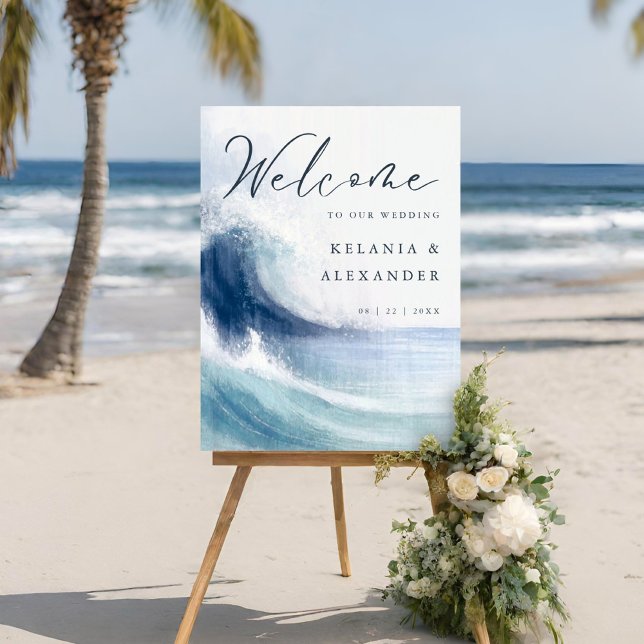 SEATERNAL Ocean Waves Nautical Wedding Welcome Foam Board (Creator Uploaded)