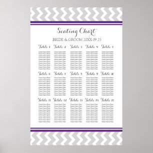 Seating Chart 15 Table 150 Guest Plum Grey Chevron