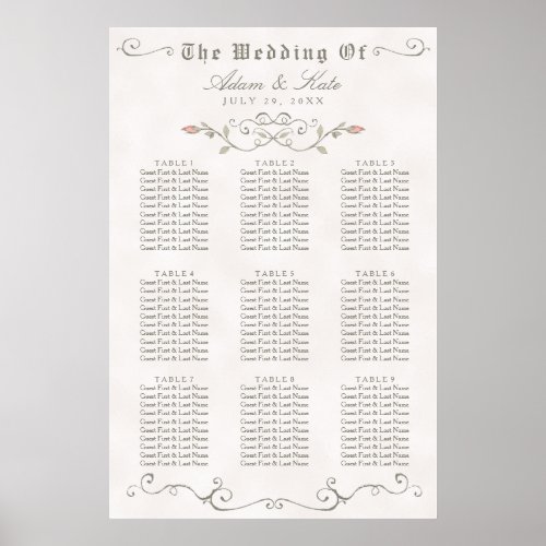 SEATING CHART 61 _ 90  Elegant Beauty Wedding