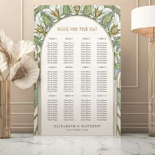 Seating Chart Birds of Paradise Vintage Wedding Foam Board