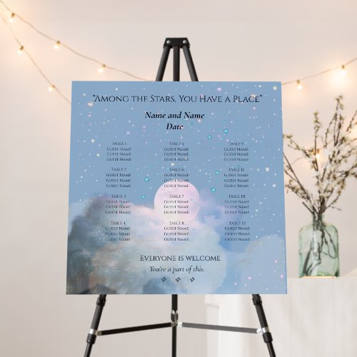 Seating Chart, Dreamy celestial moonlight wedding Foam Board