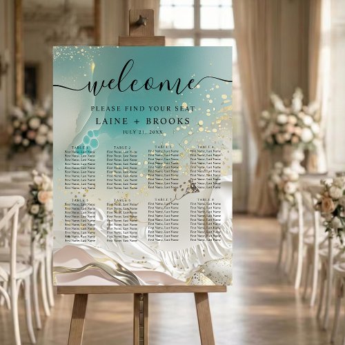 Seating Chart | Ethereal Shoreline Teal Ocean