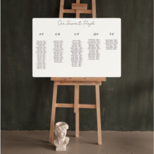 Seating Chart for black and white wedding Foam Board