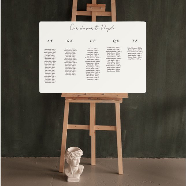 Seating Chart for black and white wedding  Foam Board (Creator Uploaded)