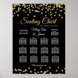 Seating Chart Gold Faux Glitter Confetti Black at Zazzle