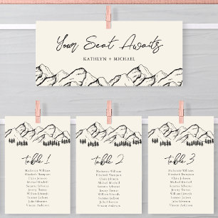Seating Chart Header Modern Mountain Outdoor Card
