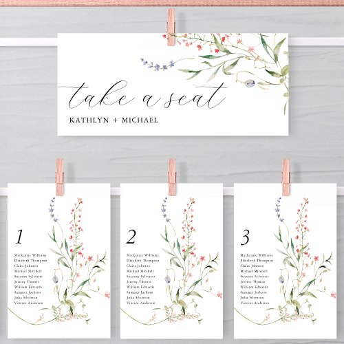 Seating Chart Header Wildflower Modern Floral Card